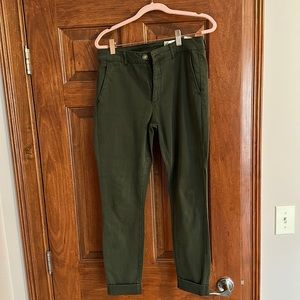Dark green cropped khakis